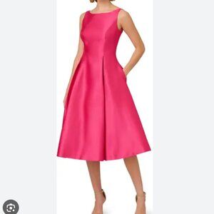 Adrianna Papell Sleeveless Mikado Fit & Flare Midi Dress - 10